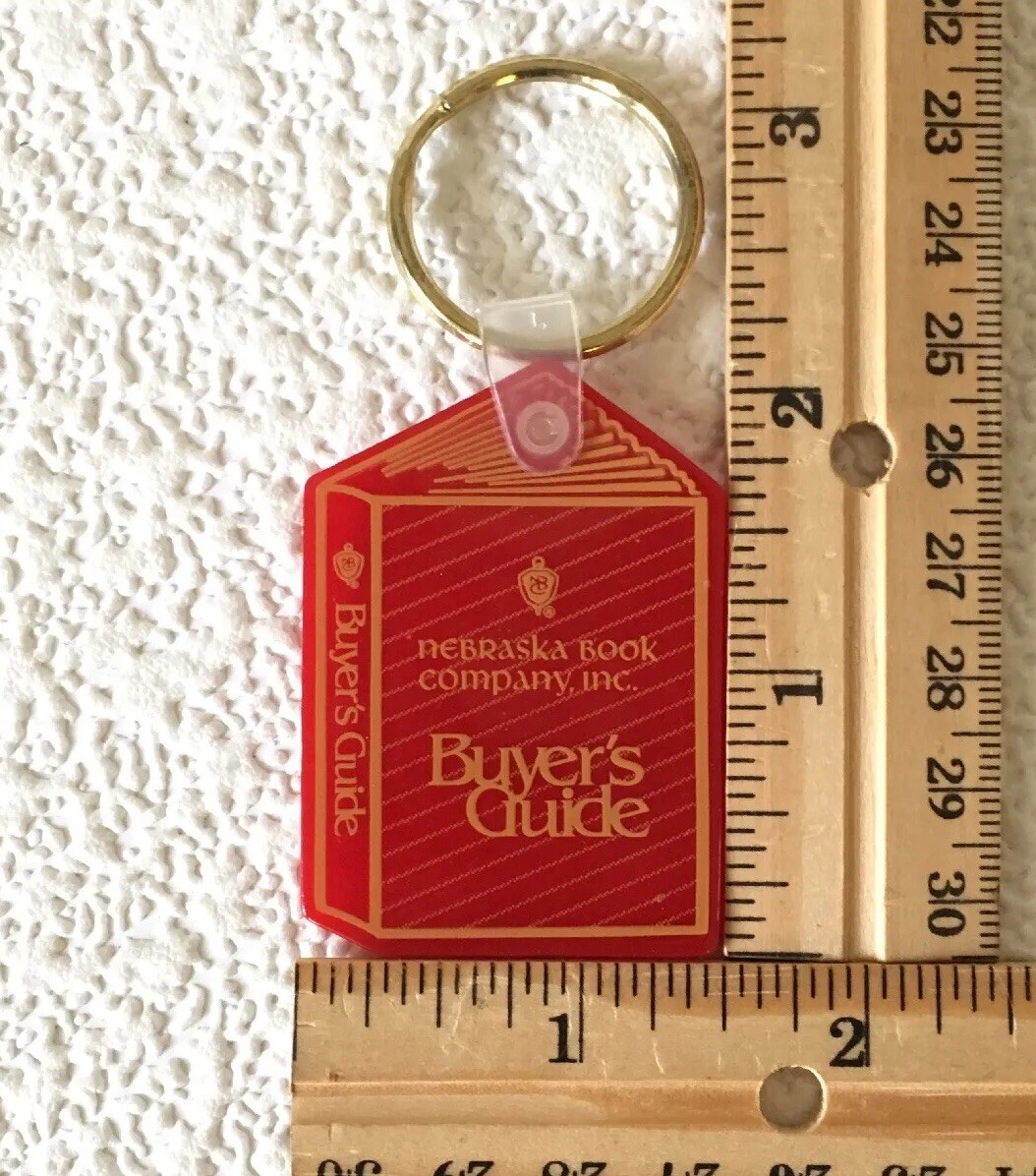 Vintage Keychain NEBRASKA BOOK CO. Key Ring Fob LINCOLN, NE Buyer’s Guide USA