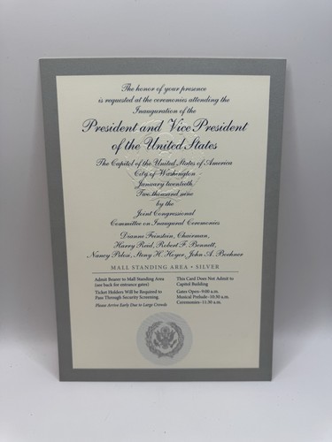 2009 Barack Obama Presidential Center Inauguration Ticket Mall Standing Silver