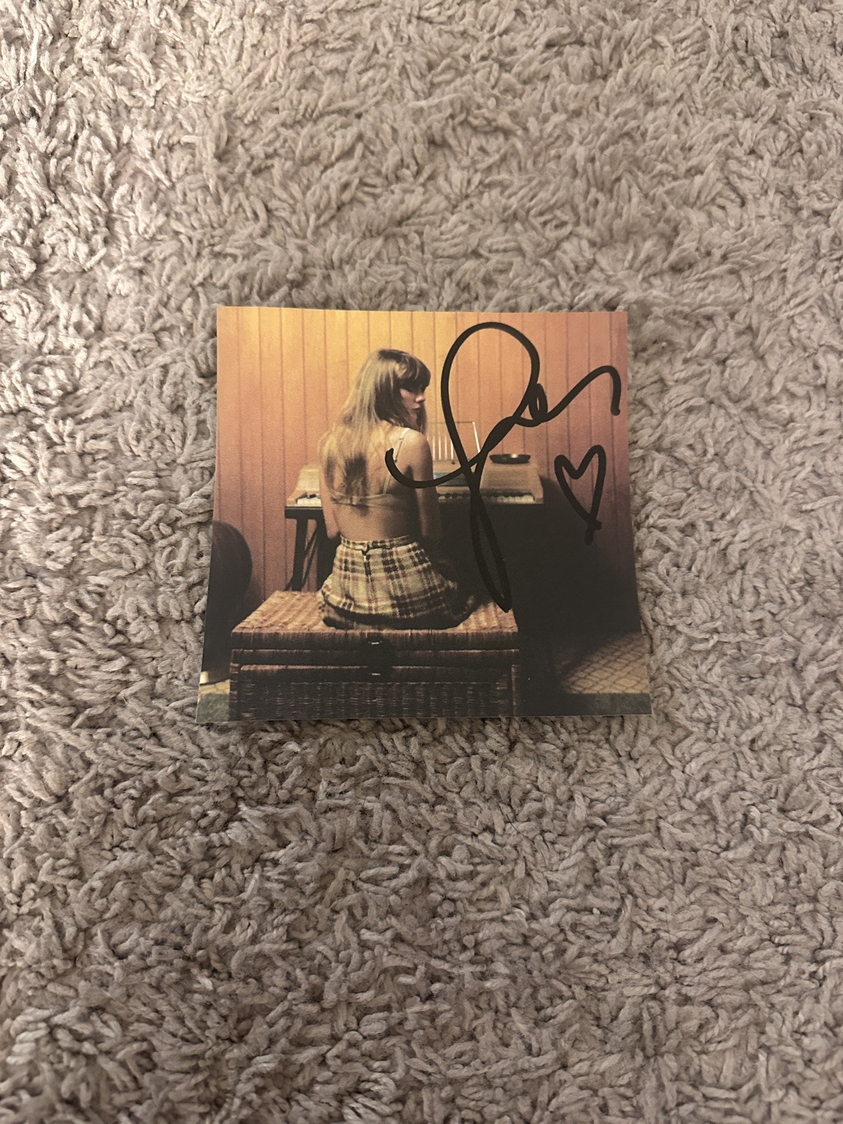 Taylor Swift Signed Midnights Jade Green CD Insert With Heart REPRINT
