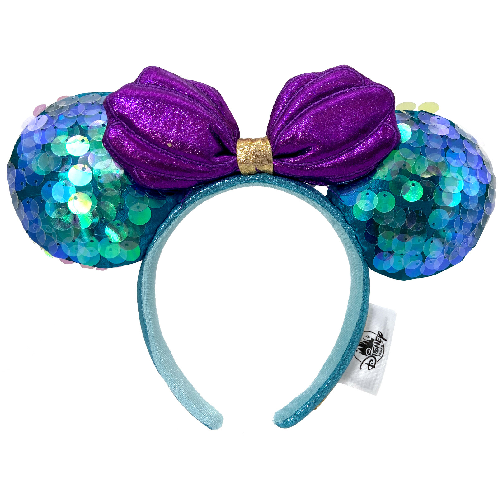 Disney Parks Little Mermaid Ariel Purple Iridescent Minnie Ears Headband US POST