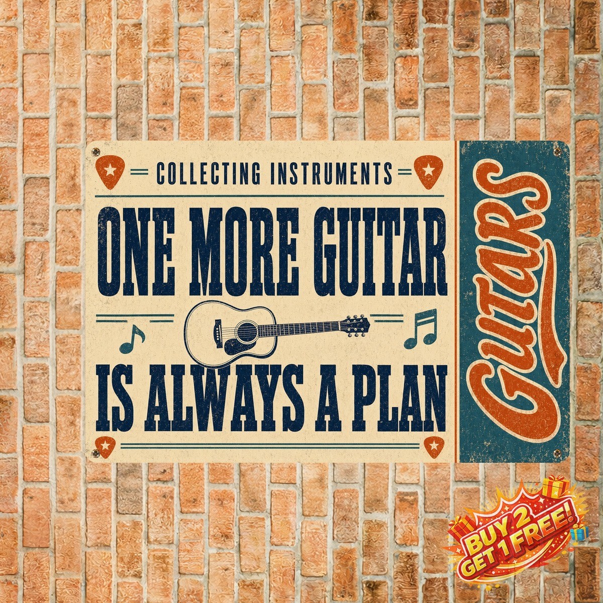 Guitar Lover Room Decor Yes I Need All These Guitars Metal Sign