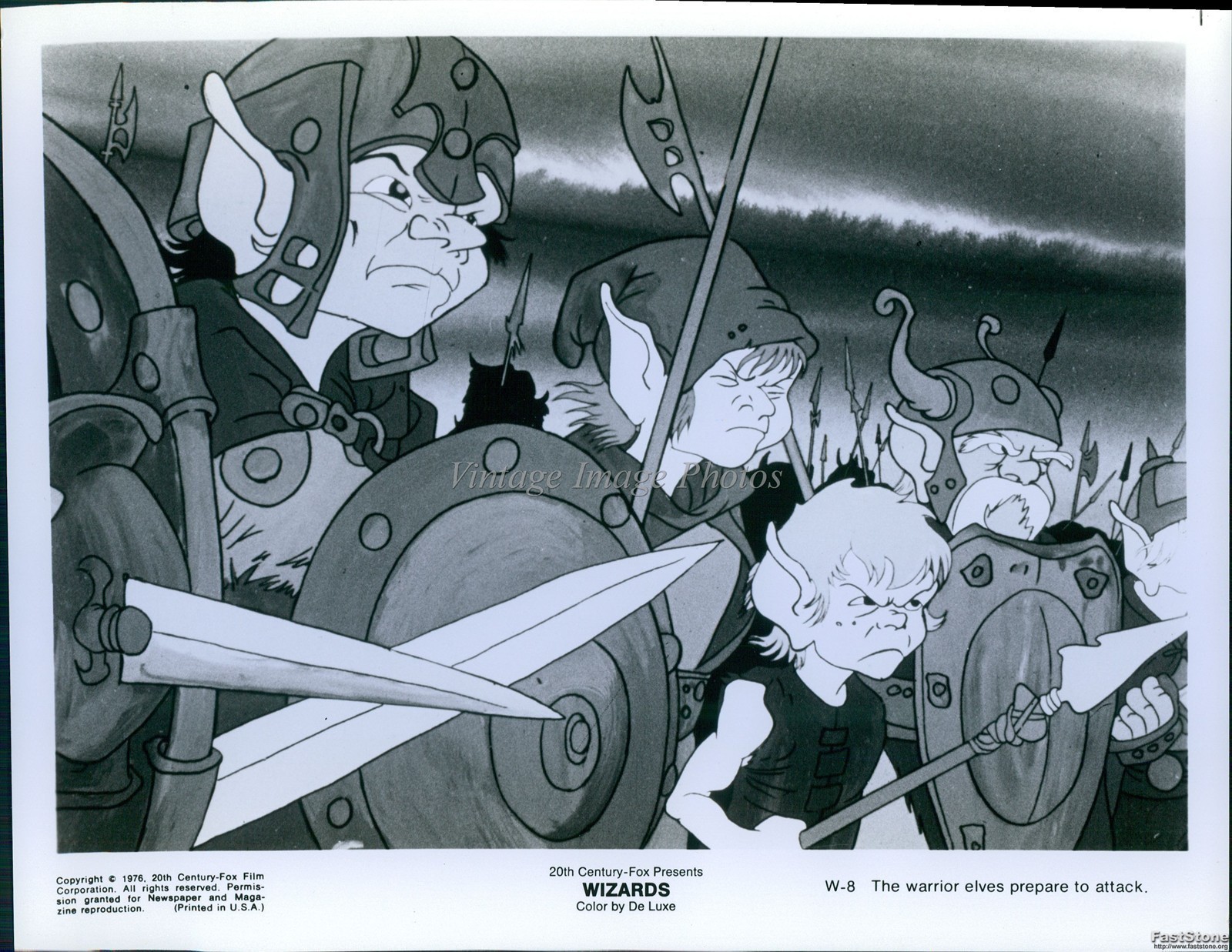 1976 20Th Century Fox Film Corporation Wizards Animation Art Print Photo 8×10