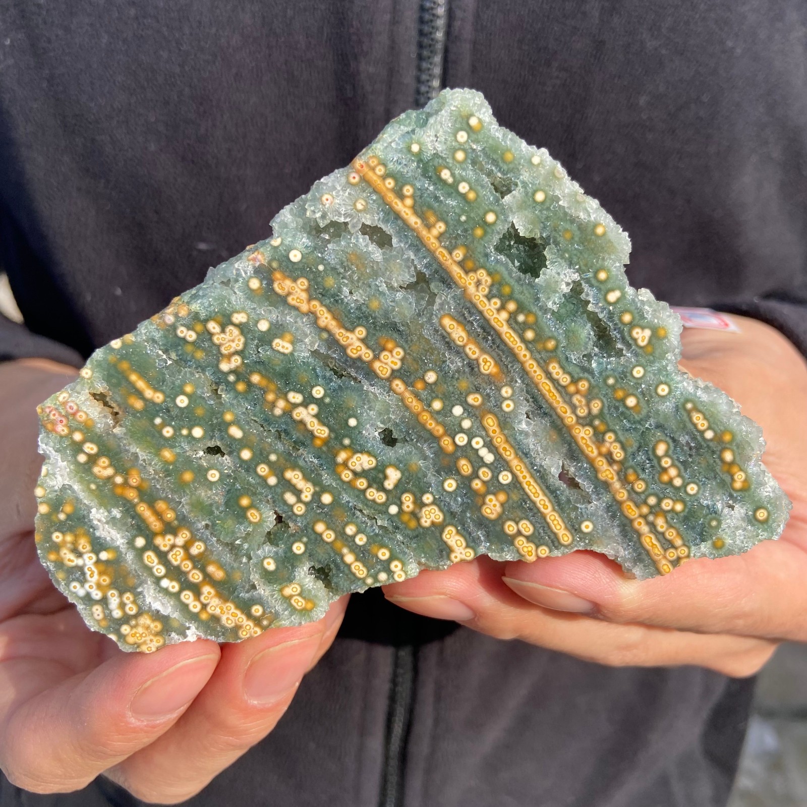 0.33lb Rare Natural Ocean Jasper Specimen With Druzy Crystal Reiki Healing