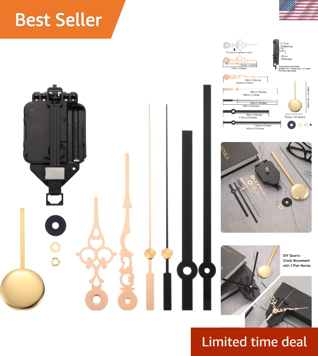 Elegant DIY Quartz Pendulum Clock Movement Kit with Essential Tools Included