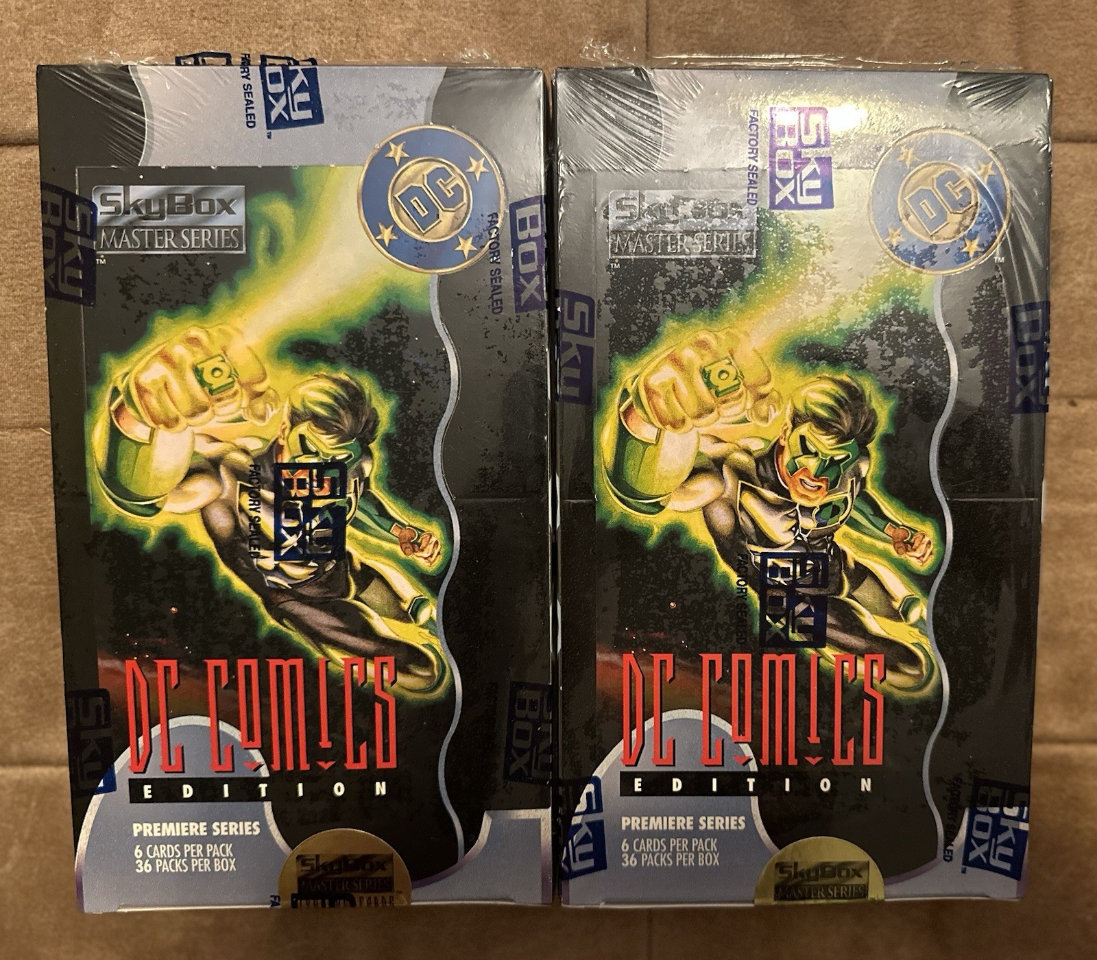 2- 1994 SKYBOX MASTER SERIES DC COMICS EDITION FACTORY SEALED 36 PACKS PER BOX