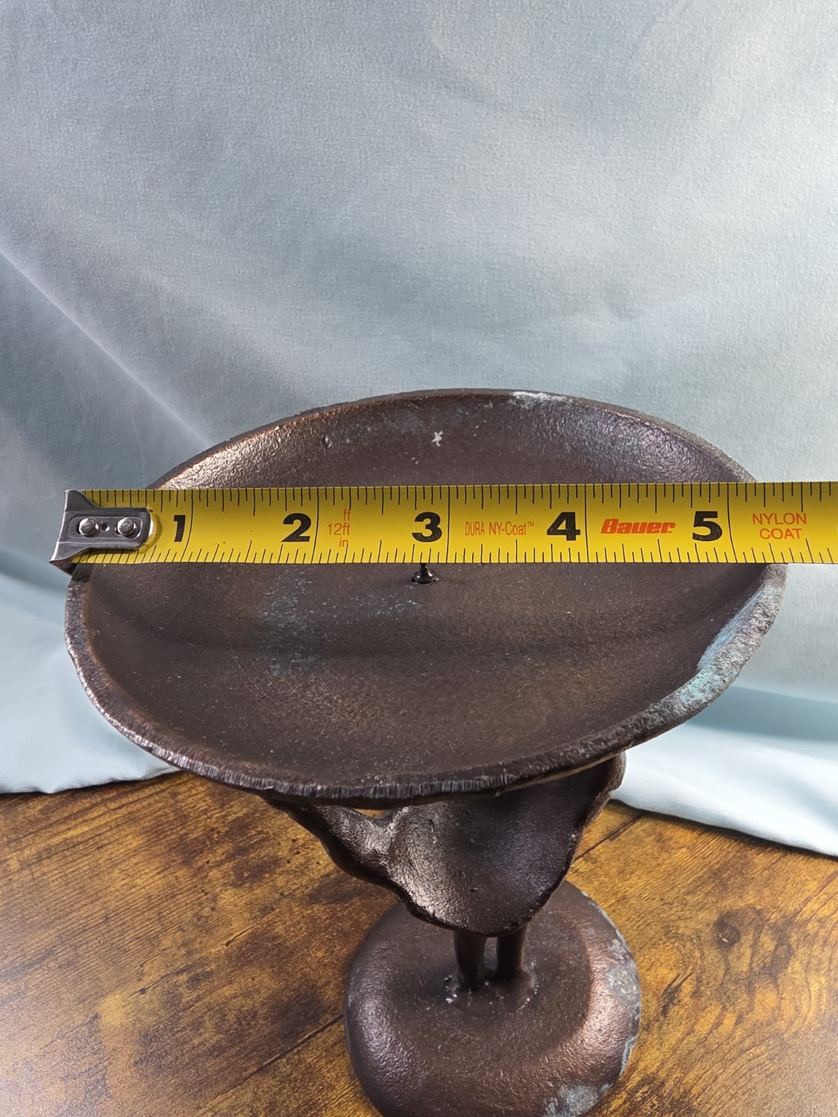 Bronze Distressed/Rusted Metal Skeleton Hand Candle Holder/Dish