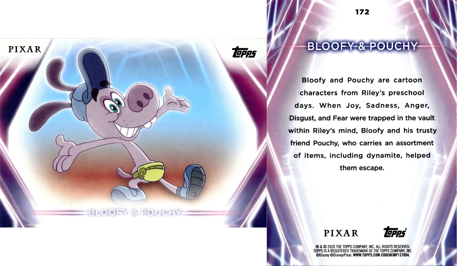 2026 Topps Disney Neon Bloof & Pouchy Pixar #172 Inside Out