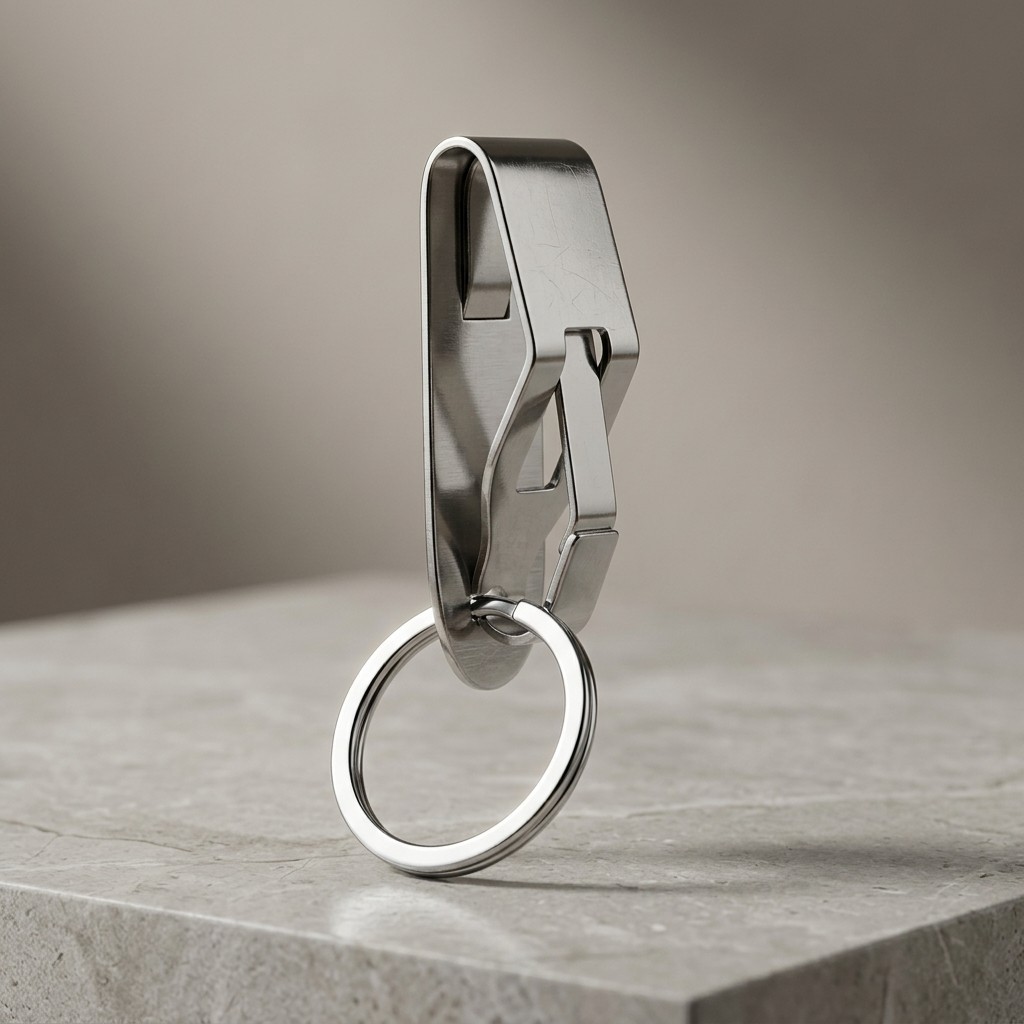 Quick Release Keychain Clip Premium Steel Belt Key Ring Holder Detachable Hook