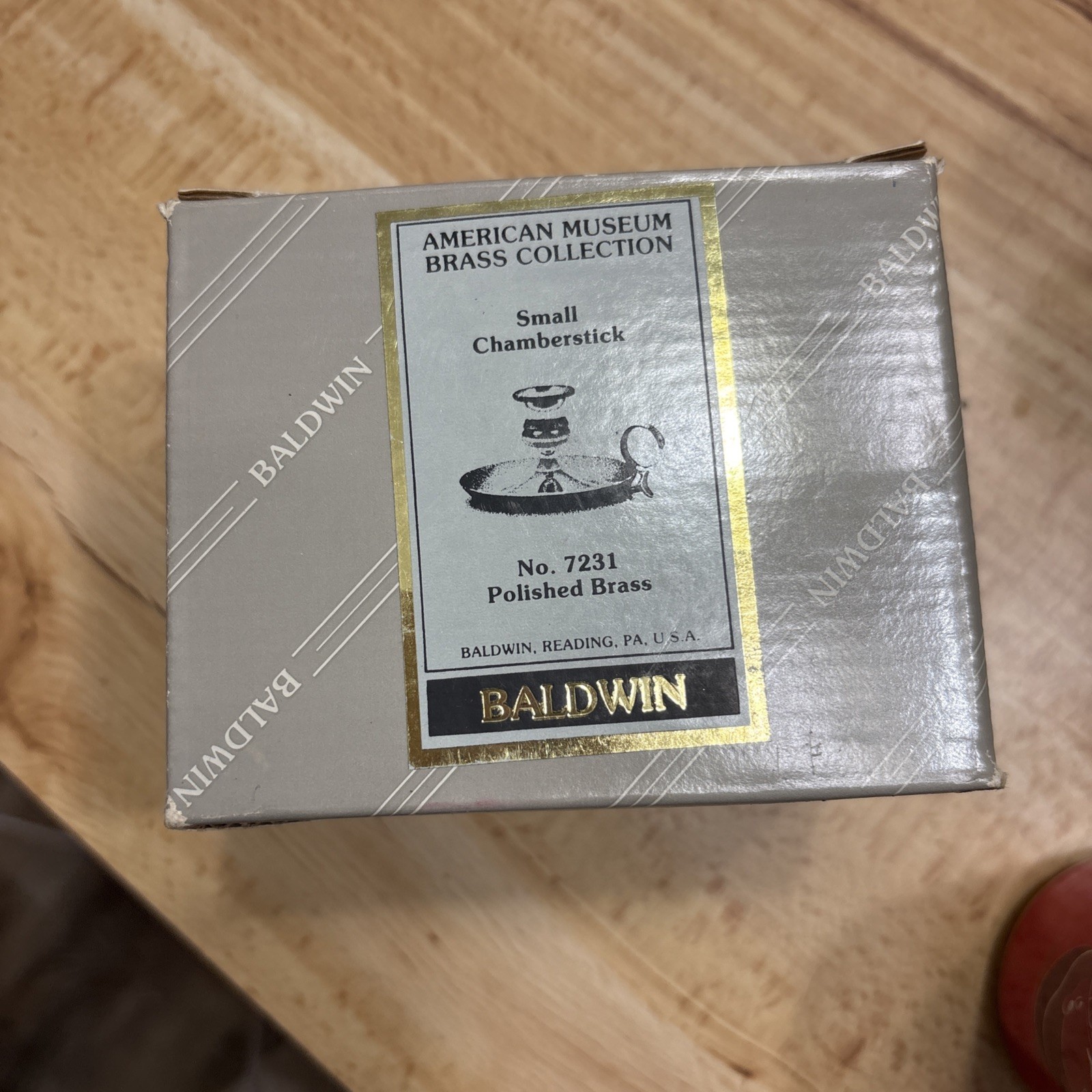 Baldwin Small Chamberstick Candle Holder Polished Brass Vintage New In Box 7231