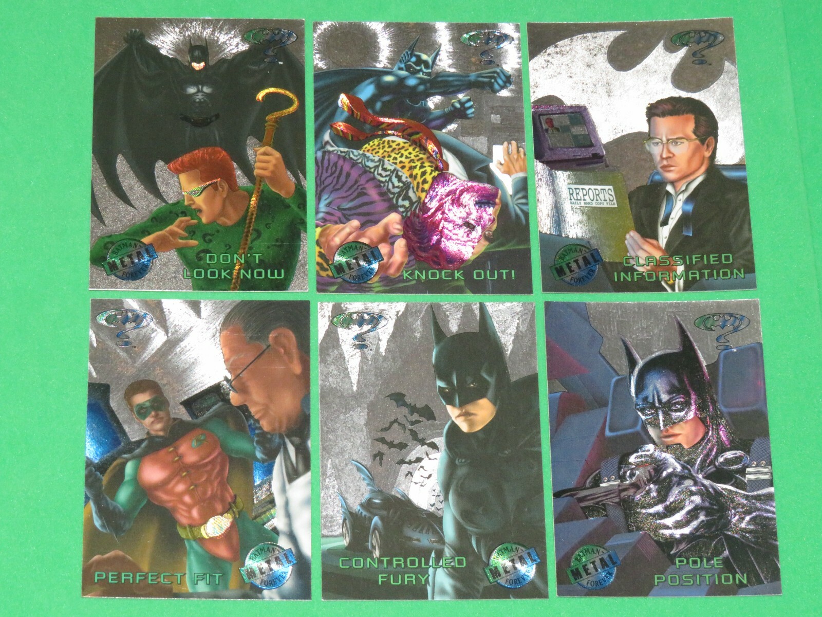 1995 BATMAN FOREVER METAL SILVER FLASHER PARALLEL 100 CARD SET DC UNIVERSE FLEER