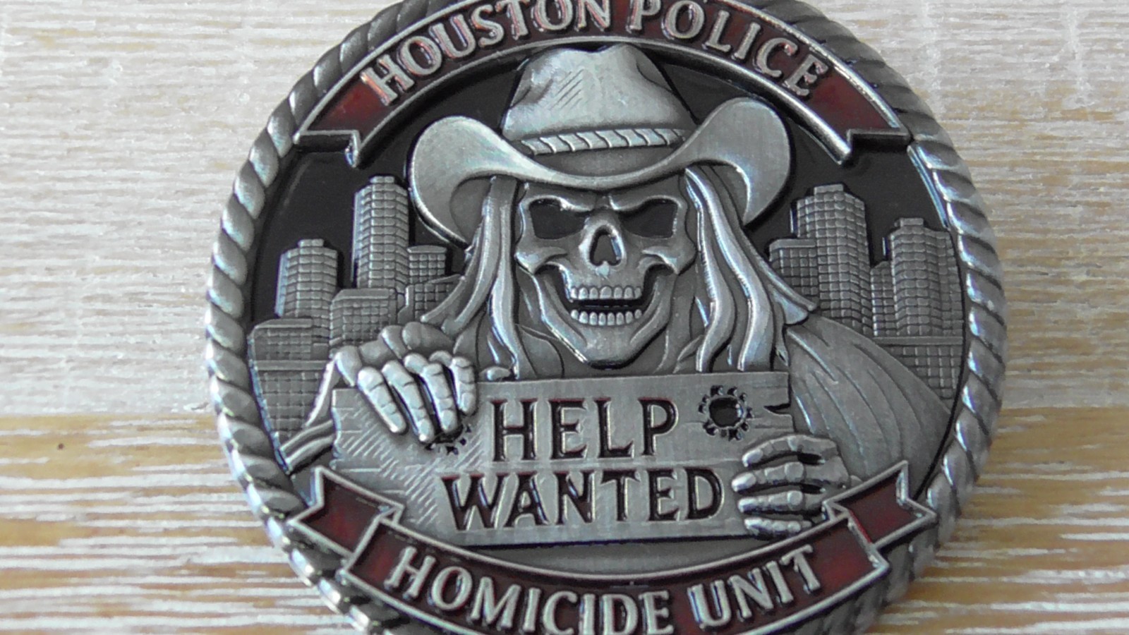 Houston Police Department Homicide Unit Help Wanted Reaper Challenge Coin