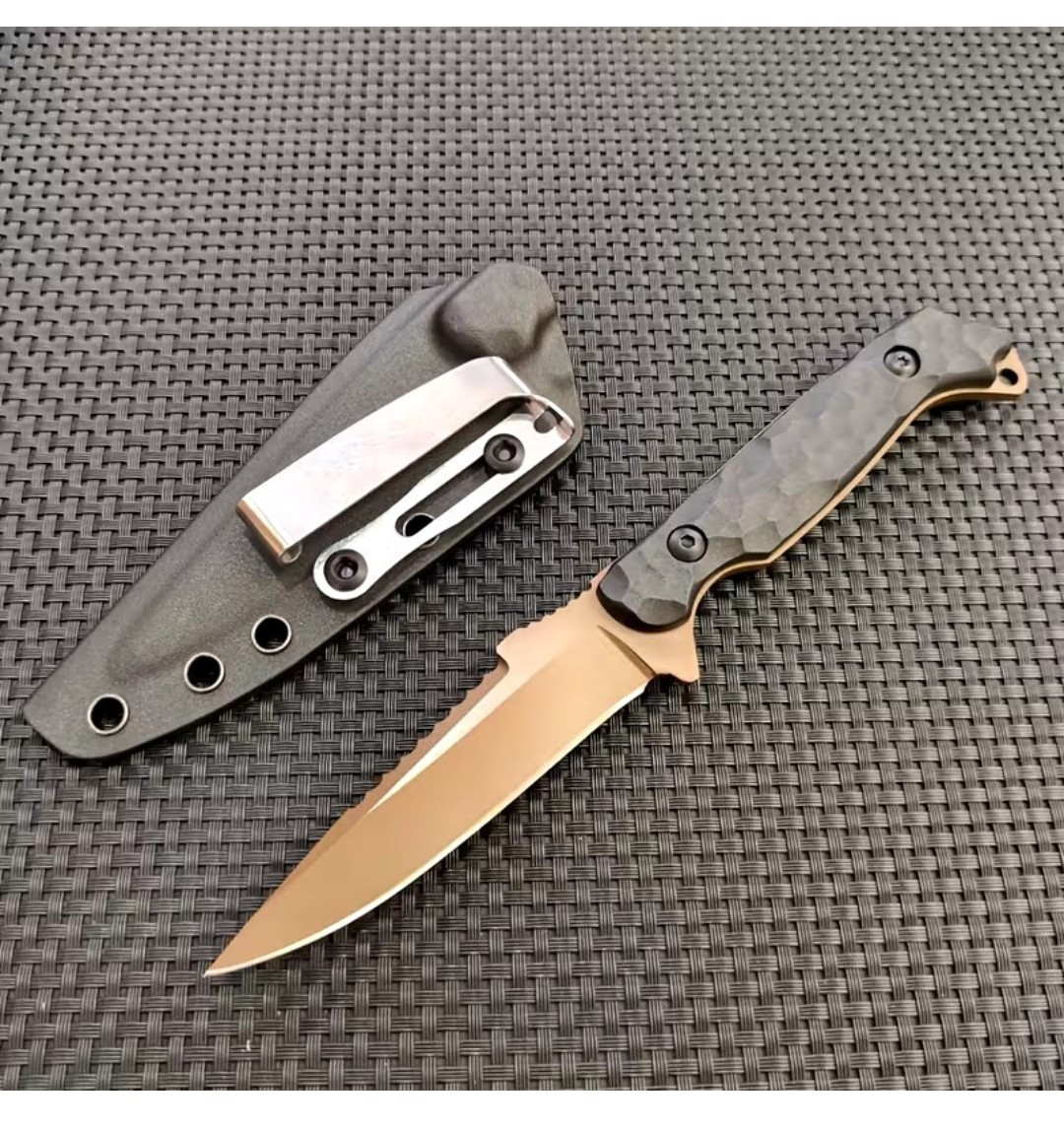 New 8.26″ Full Tang Outdoor Knife Ergonomic Handle Horizontal Carry K Sheath