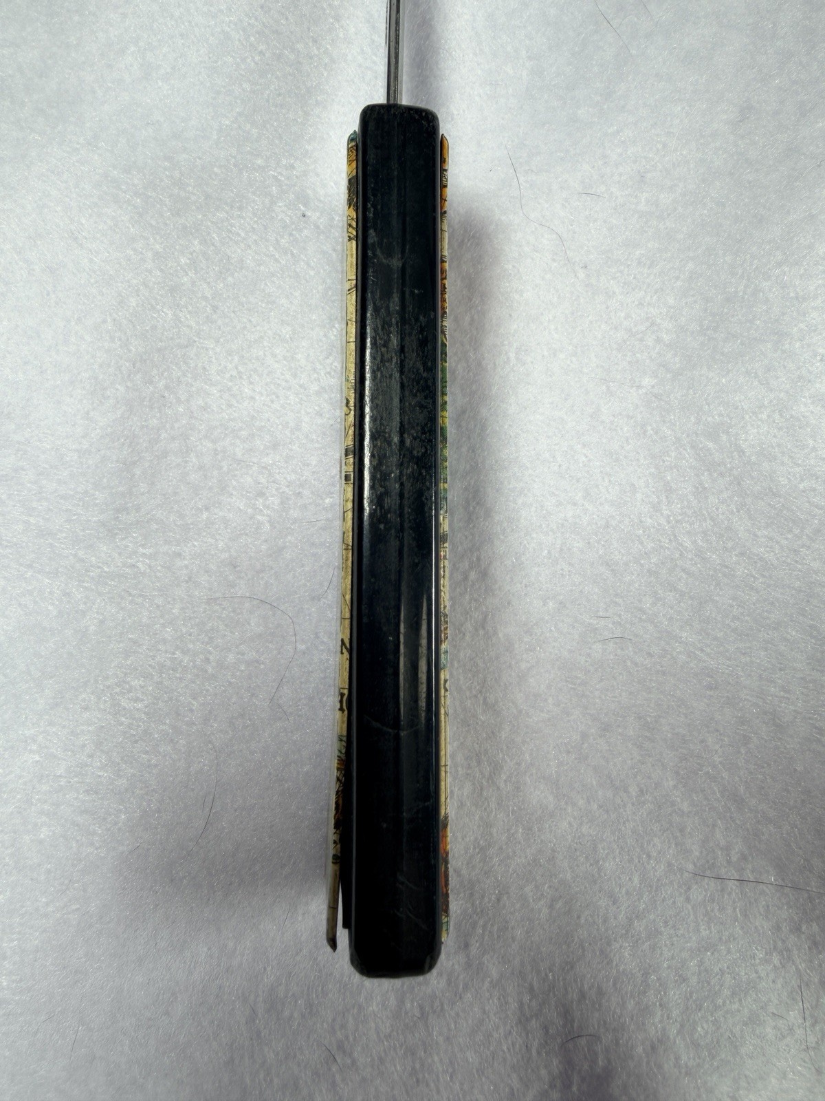 Vtg Japanese Stainless Letter Opener decorated Enamel Handle.