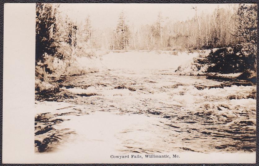 Willimantic, Maine Pre-1920 RPPC Cowyard Falls Photo Postcard