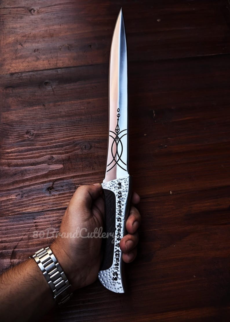 Handmade Paul Atreides Crysknife Replica: Dune Movie Carbon Steel Knife