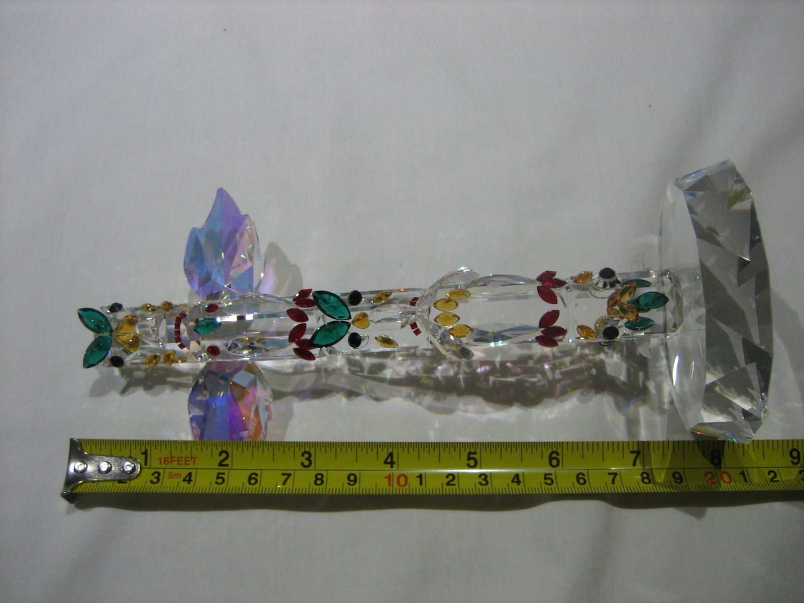 STUNNING CRYSTAL MULTI COLOR OWL 8″ ALASKAN TOTEM POLE