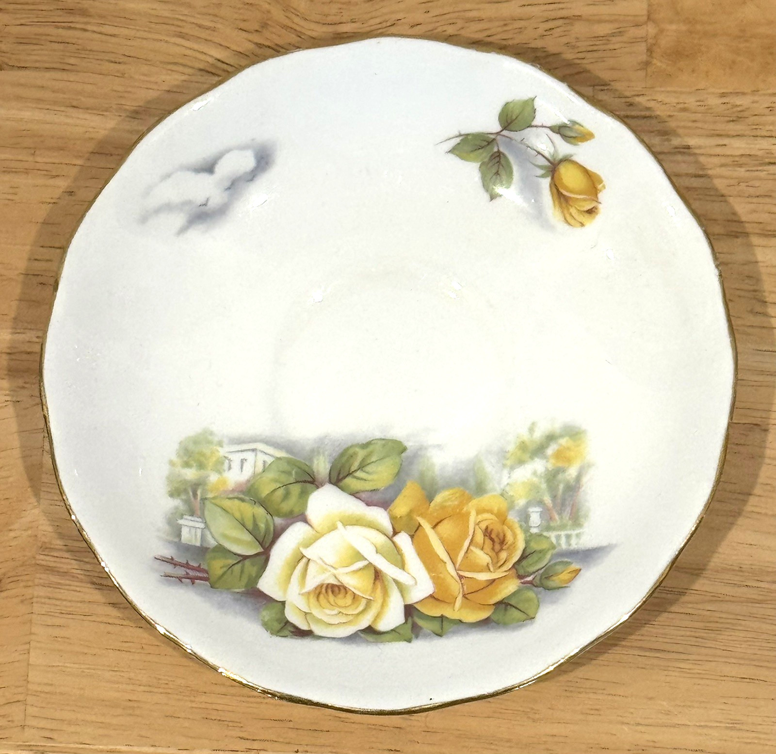 Vintage Gainsborough Bone China H968 Made In England 5.5″ Floral Rose Tea Saucer