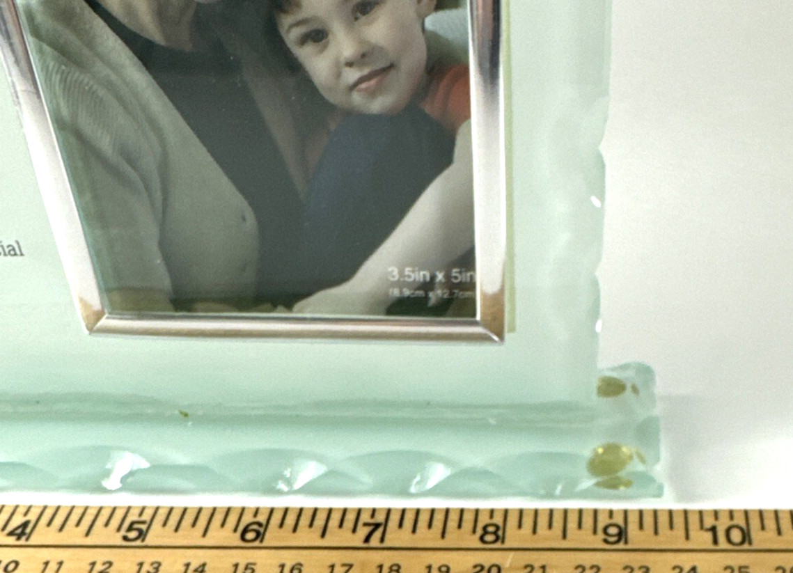 Grandma Cut Glass Frame Grand Mother Sweet Sentiment Holds 3.5×5″ Photo 7.5×9.5″