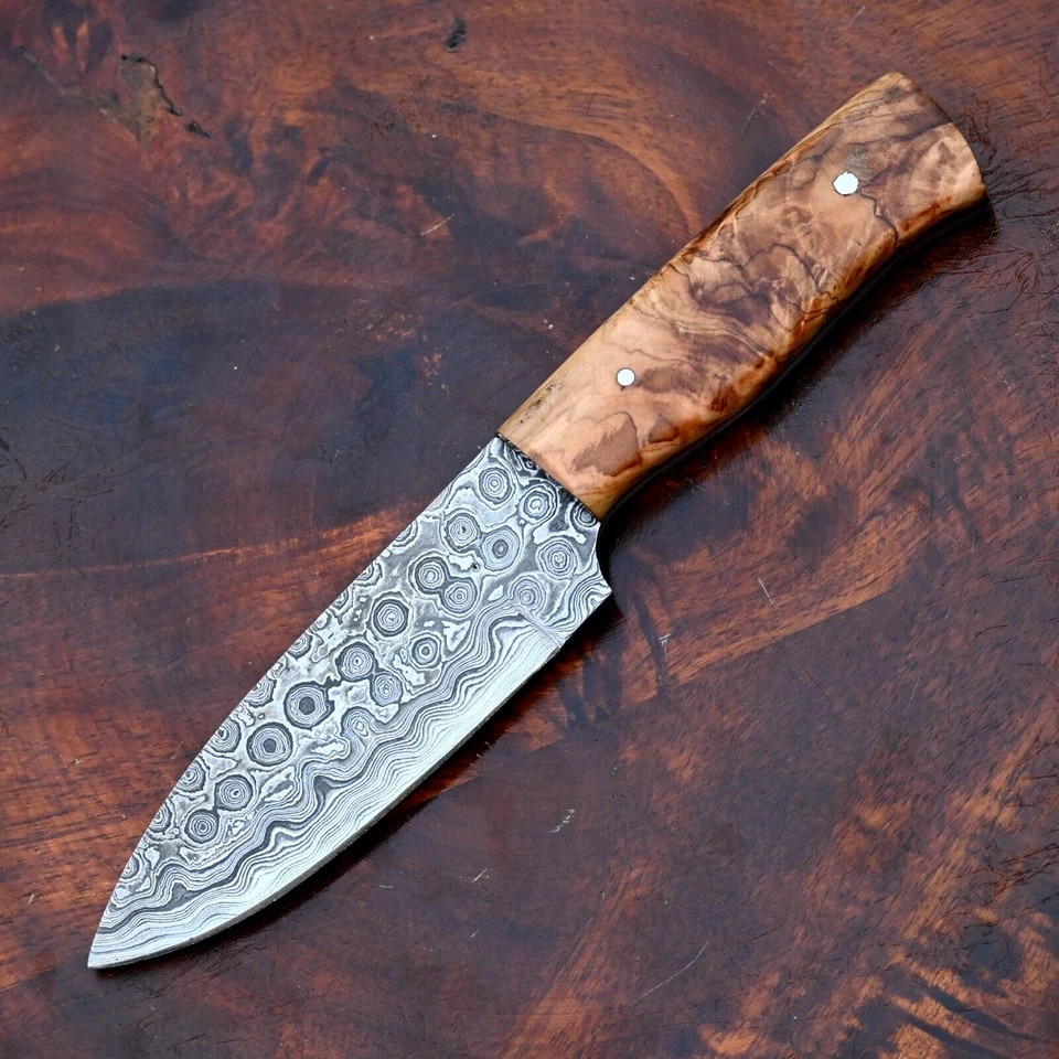 Damascus Hunting Knife Custom HandMade – Hand Forged Damascus Steel Blade 2476