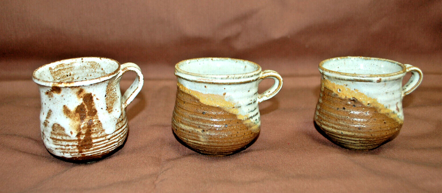 Ceramic 3 Mugs and 3 Candle Holders Handmade Lot of 6 Total T1428