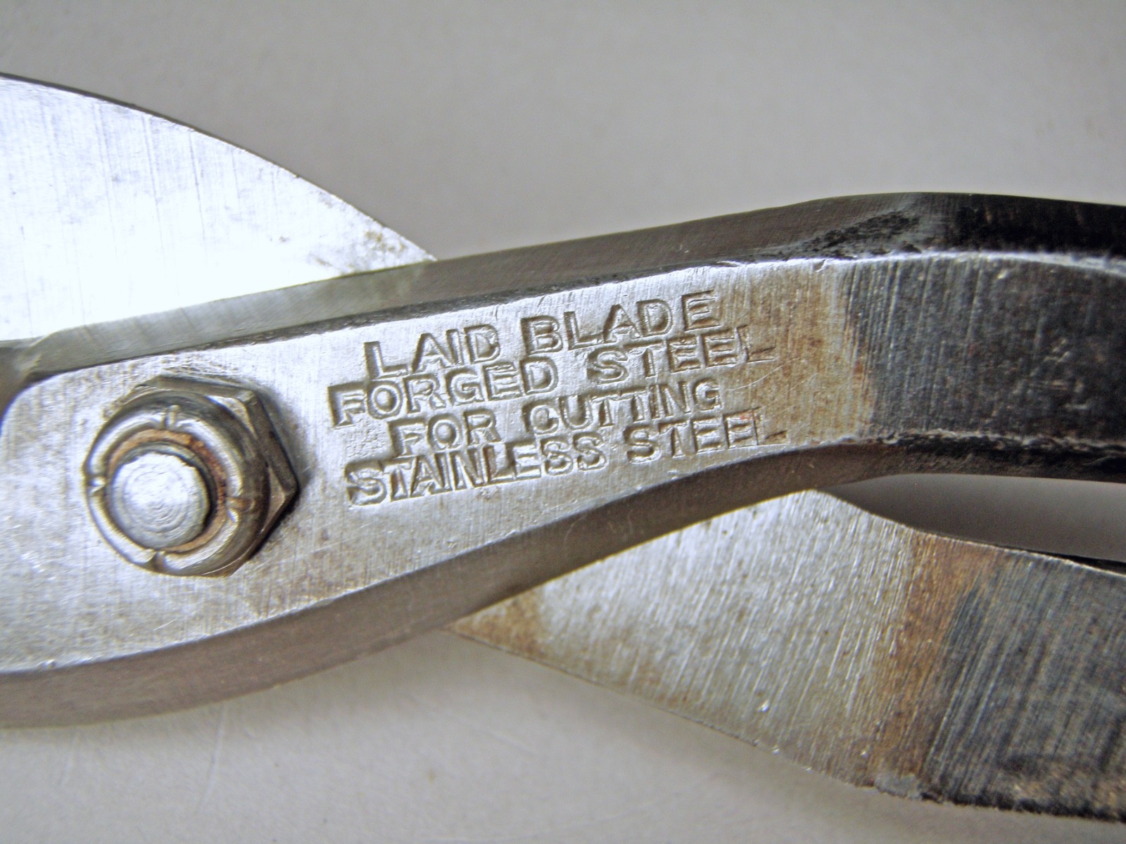 Vintage Pexto No 10 Tin Snips 11.5″ OAL Cuts 24ga Stainless Made in USA ==EXC==