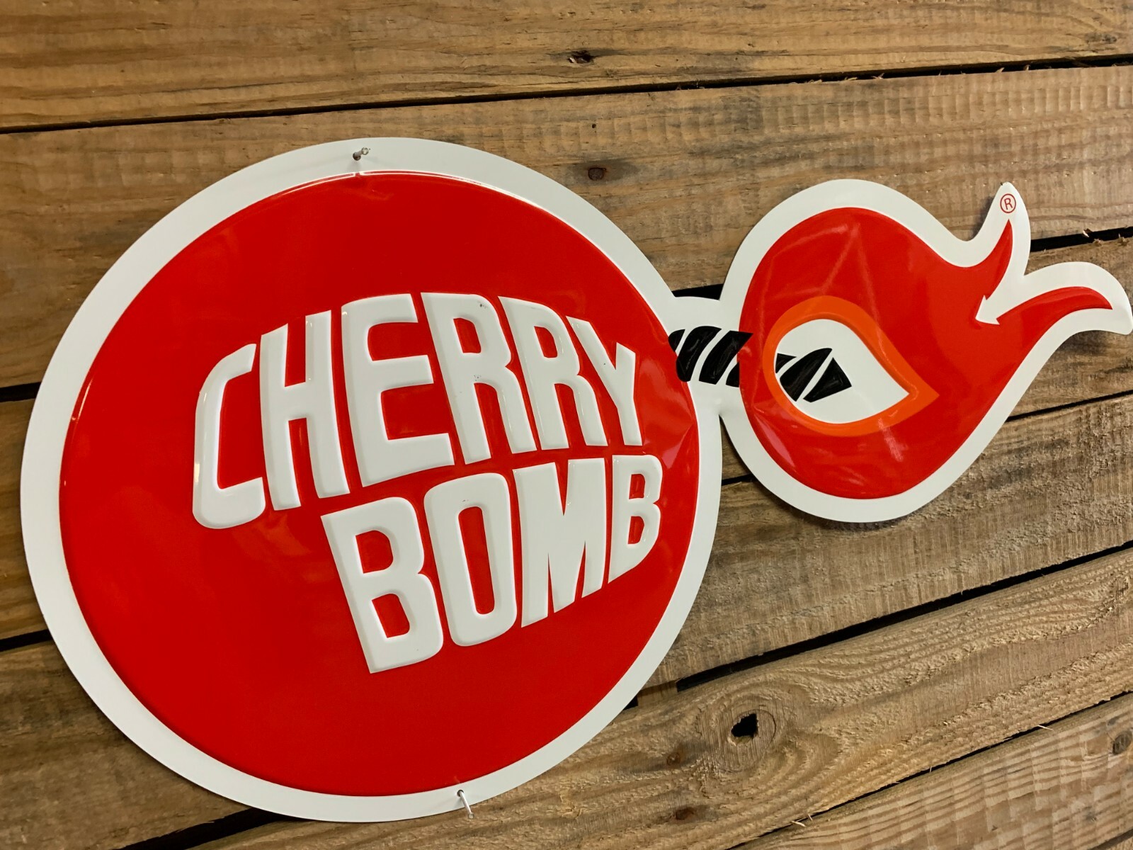 Cherry Bomb Metal Sign Muffler Exhaust Man Cave