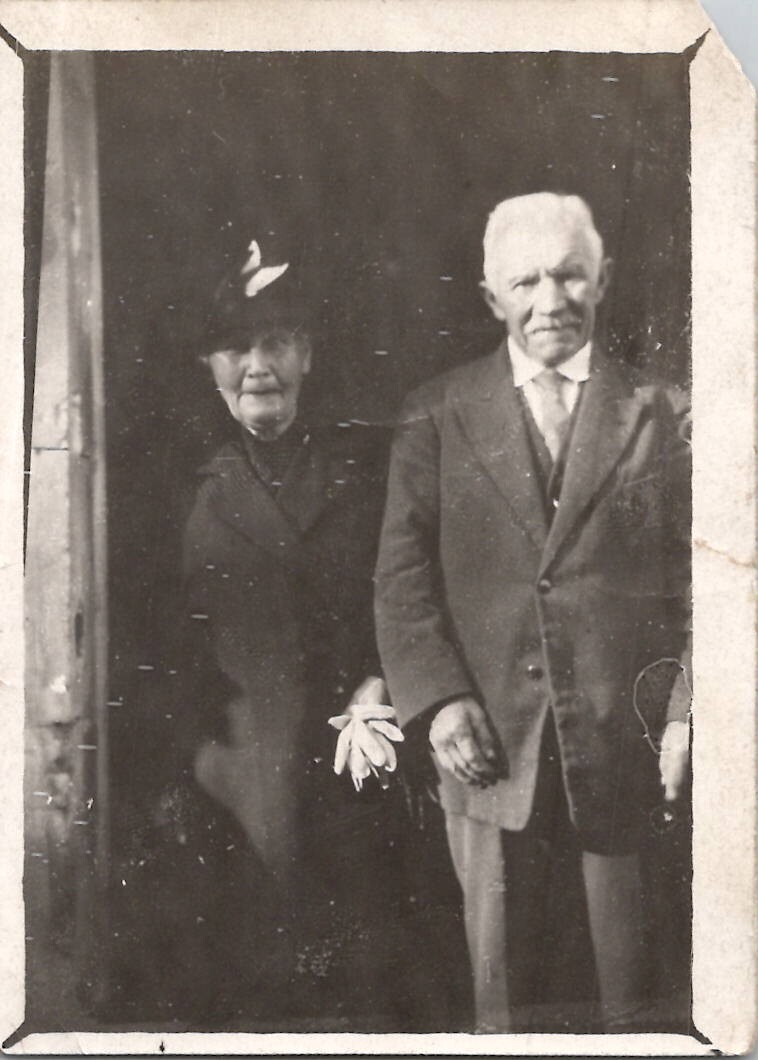 Elderly French Couple Dressed for Sunday Church Service 1920s Vintage Photograph