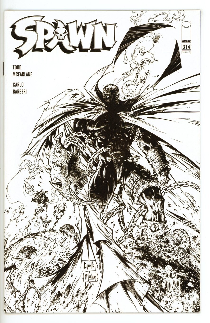 SPAWN #314 NEAR MINT 2021 GREG CAPULLO & TODD MCFARLANE B&W VARIANT b-297