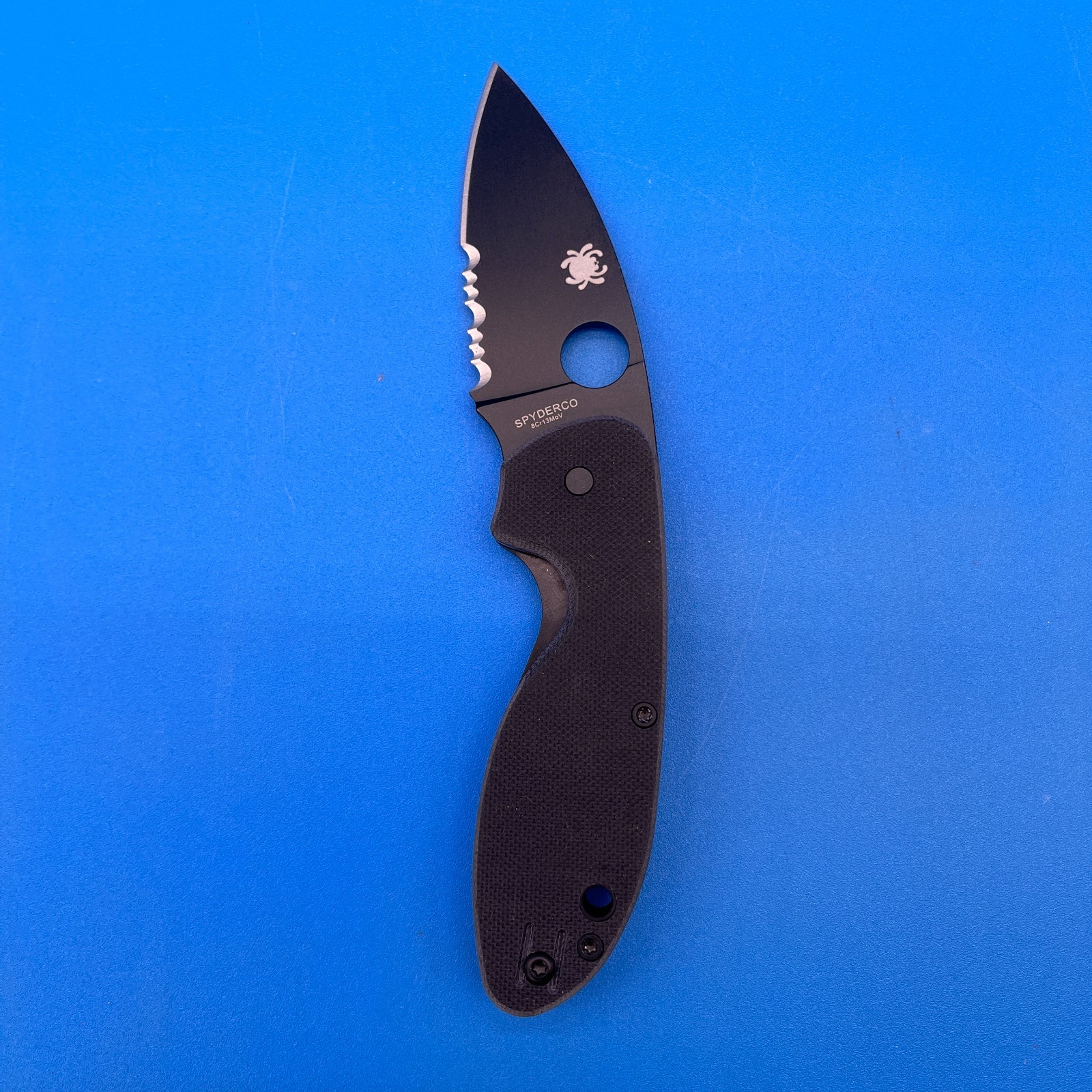 New Spyderco Efficient Knife Combo Edge Blade Black G-10 Handle – C216GPSBBK