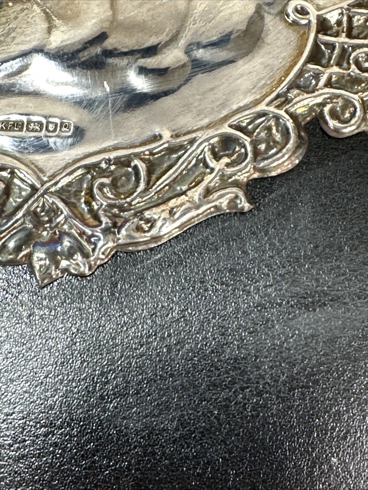 Cherubs Sterling Silver Large Leather Lord Chaltam Collection Photo Curio Album