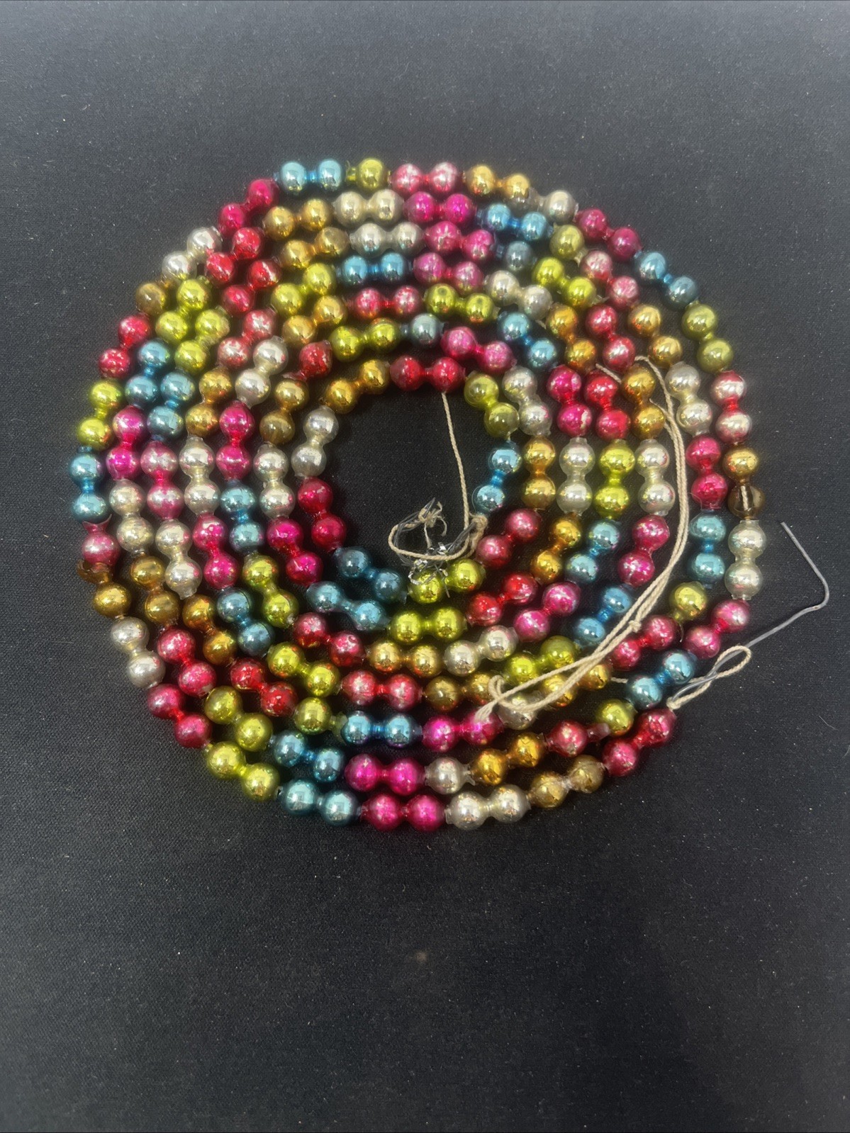 Vintage – Mercury Glass – Diameter 1/4” – Multi-Color – Garland – 70”