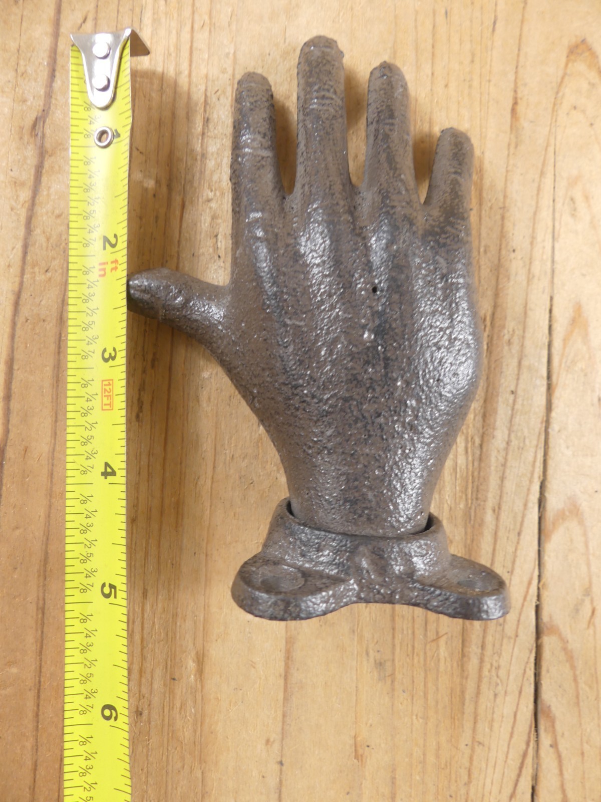 Cast Iron Hand Door Handle Pull Paperweight Rustic Decor Knob Bookend Book End