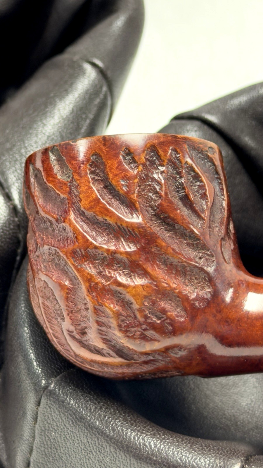 Dr. Grabow Grand Duke Medium Carved Pot 6mm Filter, Shank Repair Band, Mint Stem