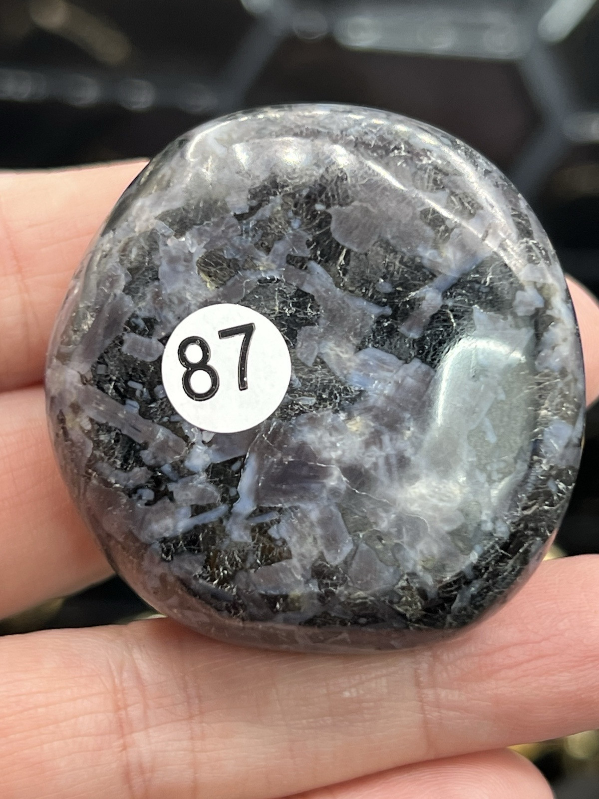 Natural Indigo Gabrro „Mystical Merlinite“ Palm Stones Free ship & Gift
