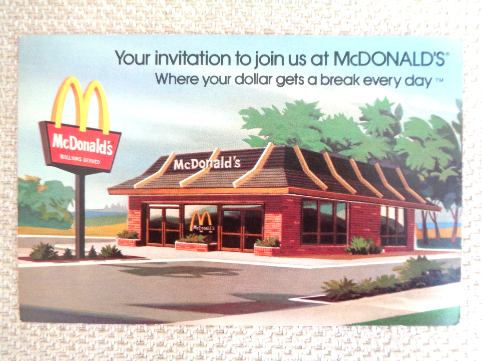 McDonald’s 1979 „Free Coffee/Soft Drink“ Post Card