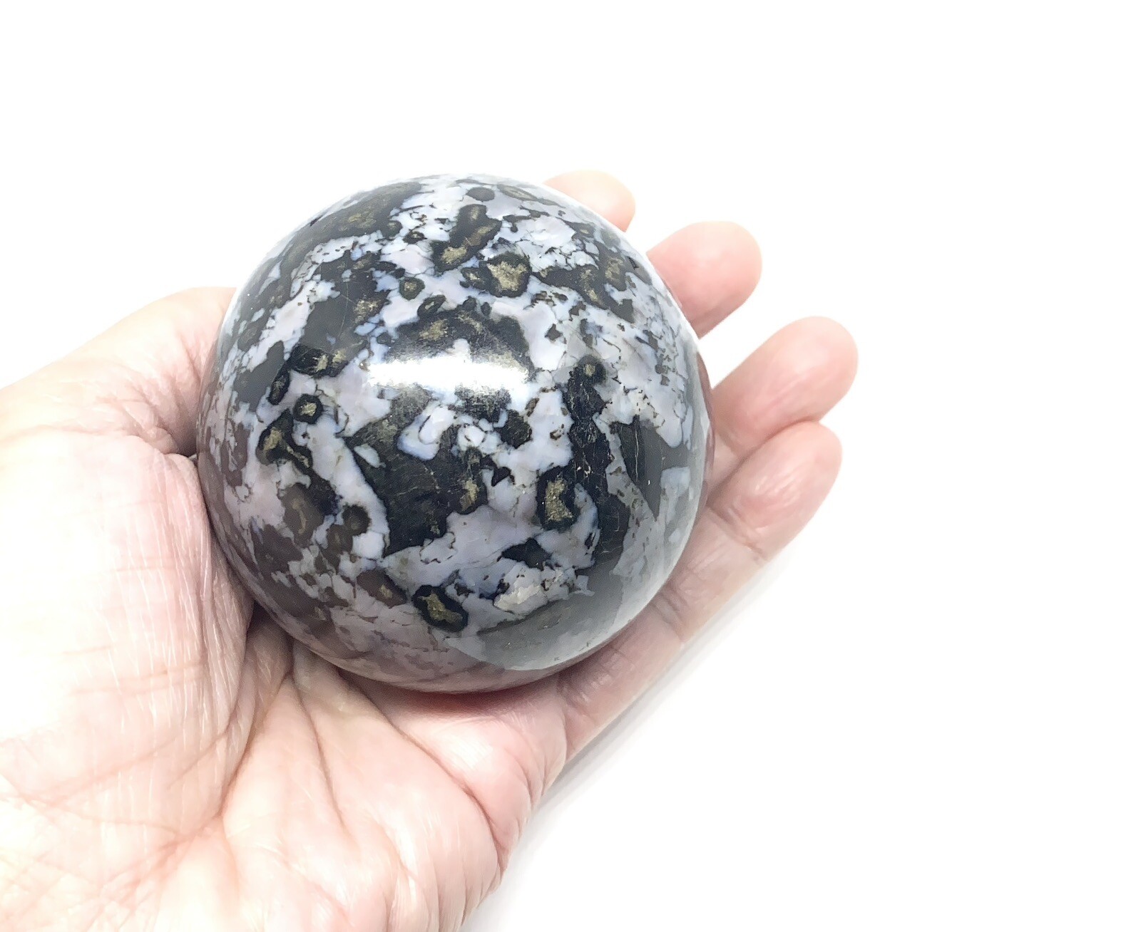 Indigo Gabbro (Mystic Merlinite) Sphere From Madagascar 1.09lbs 68mm