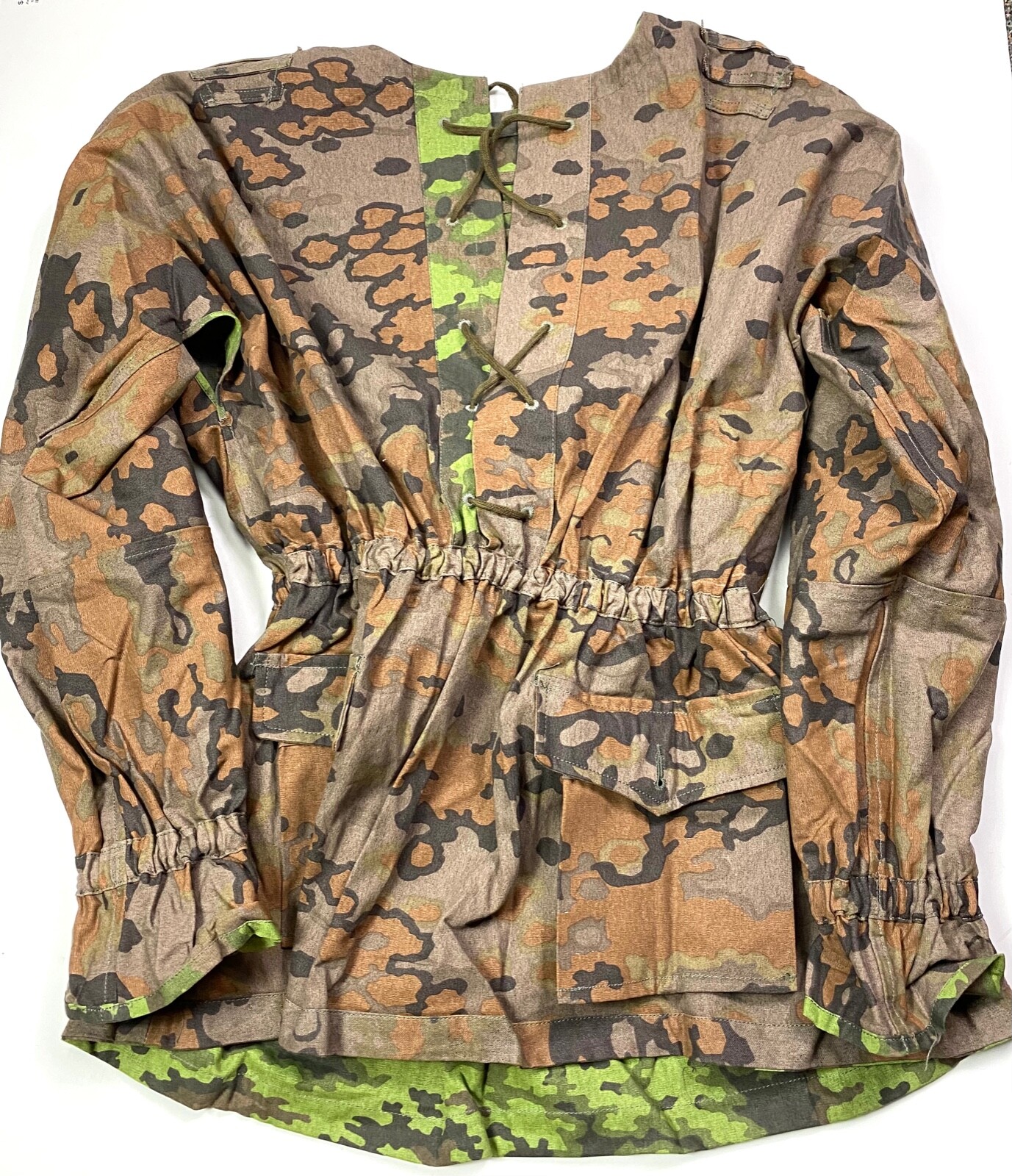 WWII GERMAN WAFFEN OAK CAMO REVERSIBLE FIELD SMOCK- SIZE 3 (46-50R)