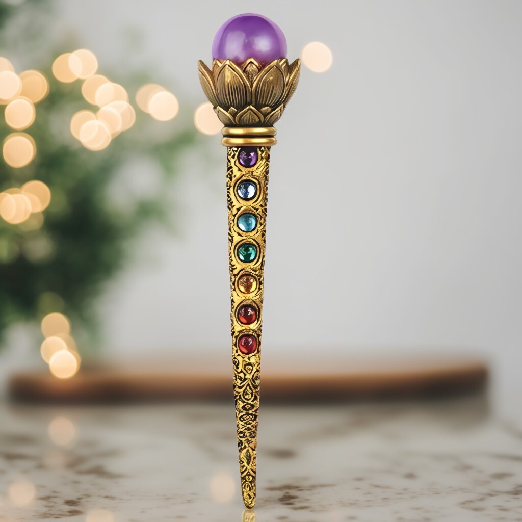 9″ Long Wand with Purple Gem