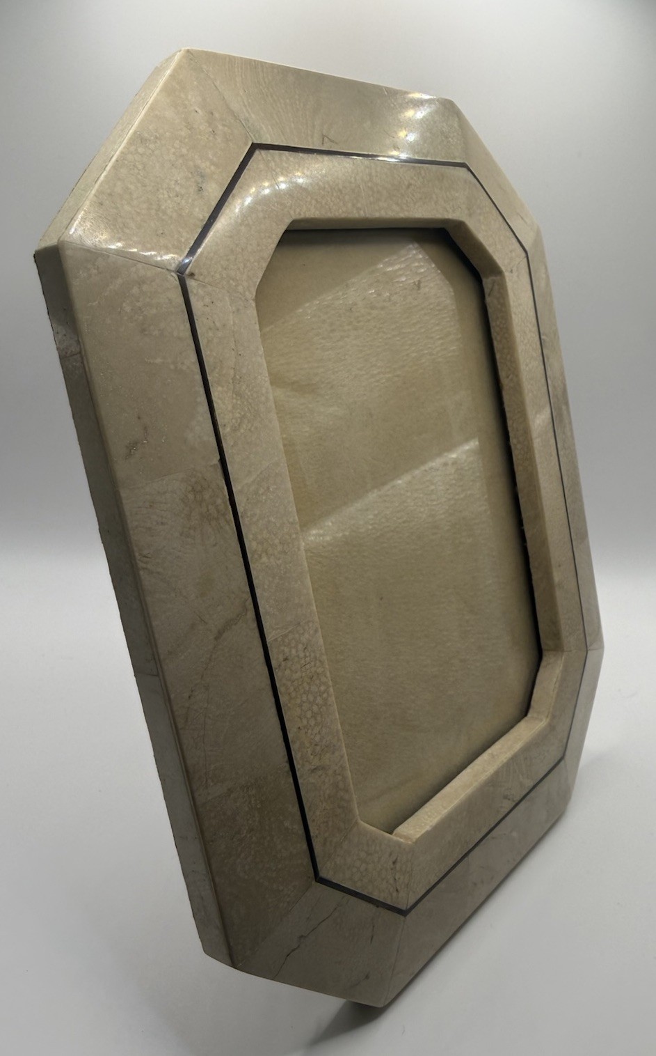 Vintage MAITLAND SMITH Style Postmodern Tessellated Stone 7.5″x9.5″ Photo Frame