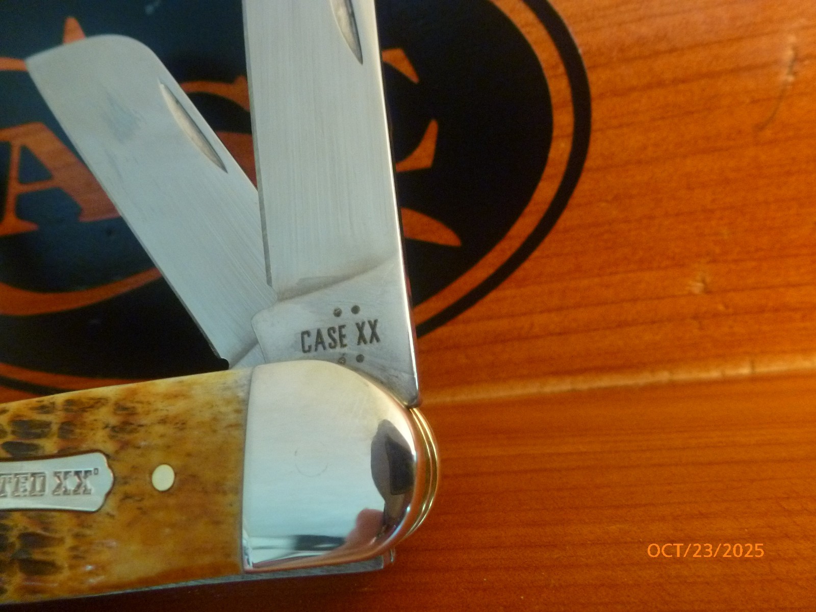Case XX #51393 Burnt Amber Rogers Jig Bone 3-Blade Sowbelly TB6339CS New In Box