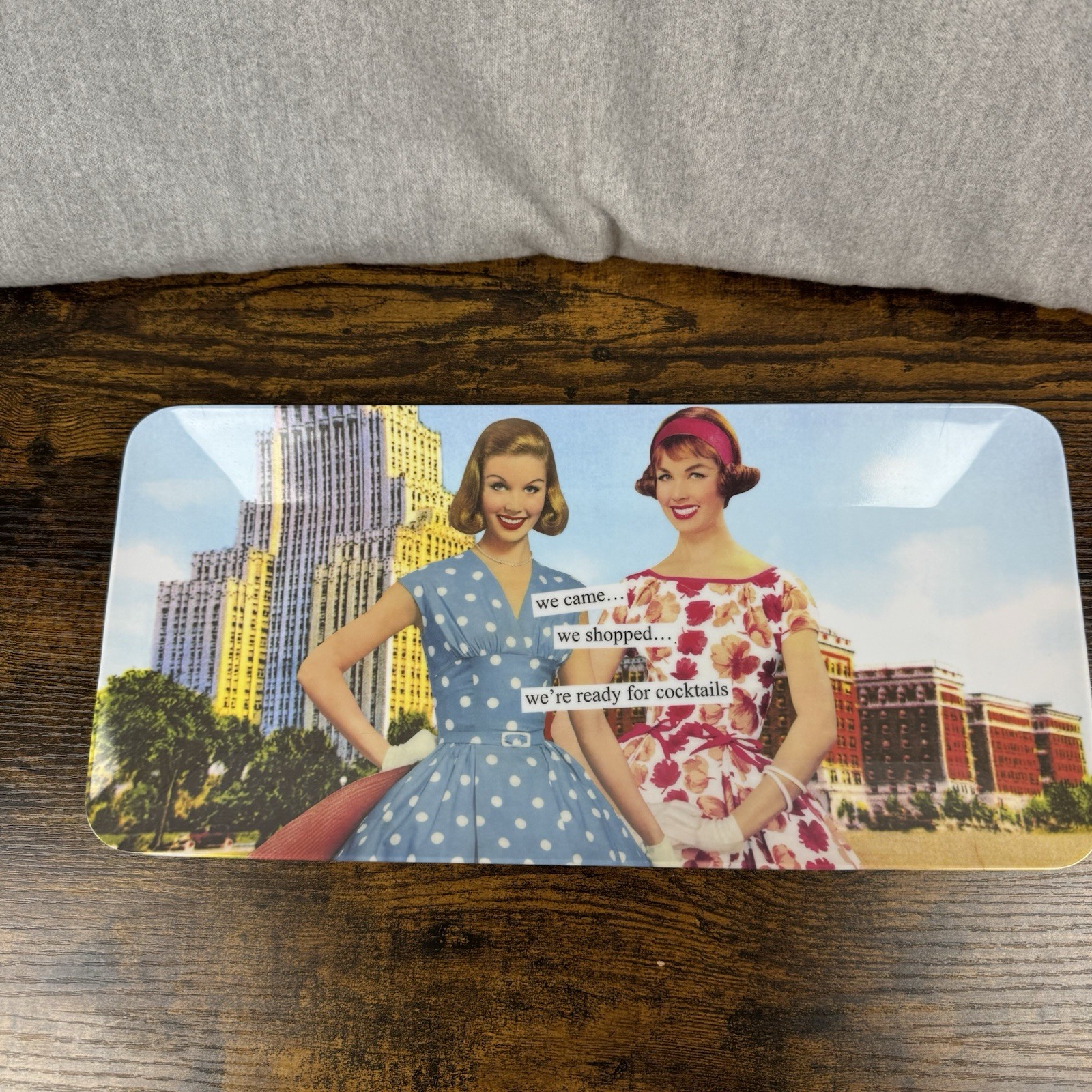 Anne Taintor Cocktails Novelty Trays Appetizer/Sandwich melamine MCM style