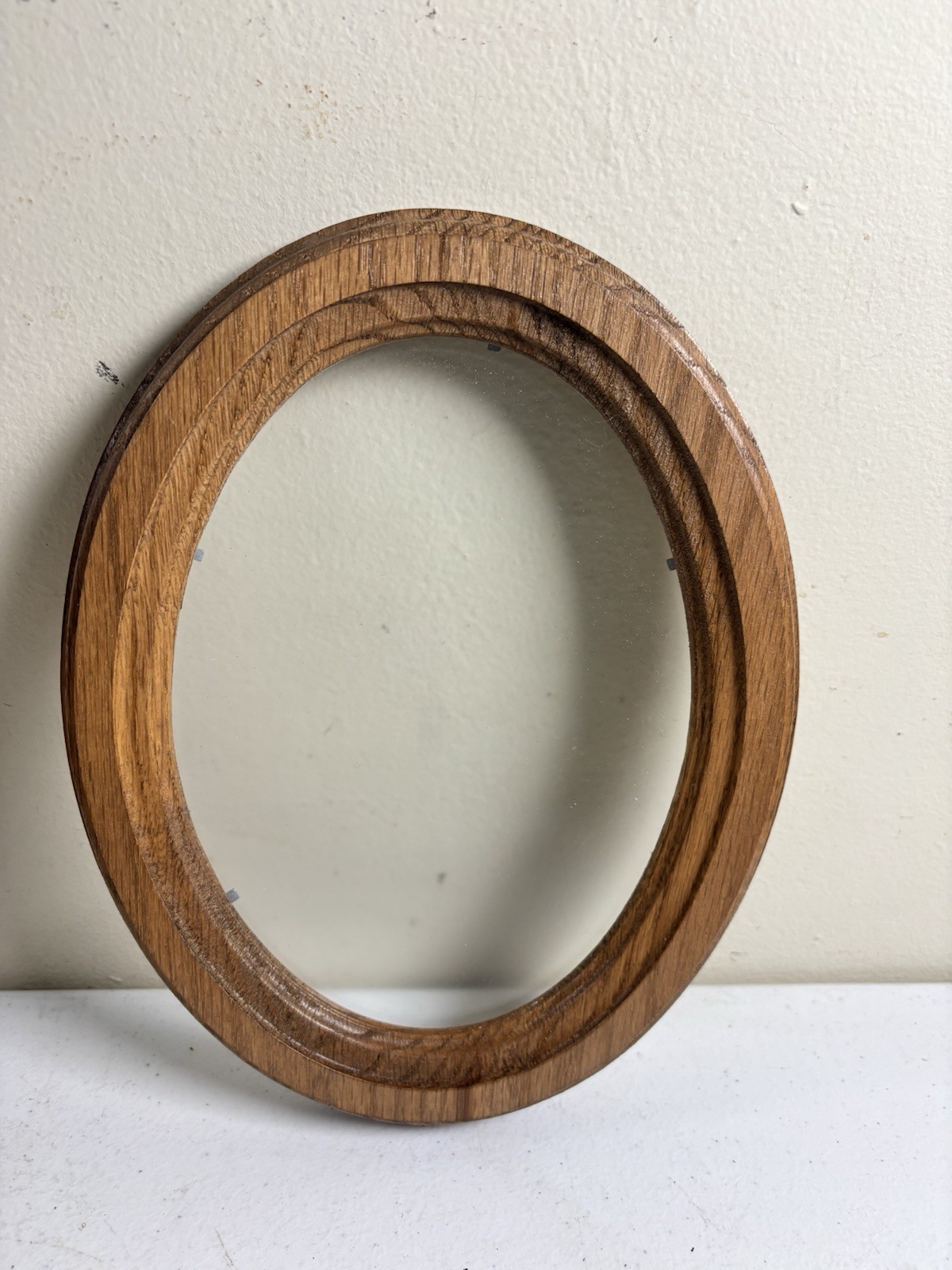 Decorative Oval Hardwood Picture Frame W/Glass 9.5×7.5 For 5×7 Pic Or Art Vinyl