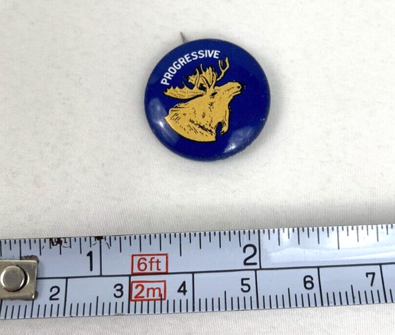 Teddy Roosevelt Presidential Campaign Moose 1972 REPRODUCTION Button Pin Pinback