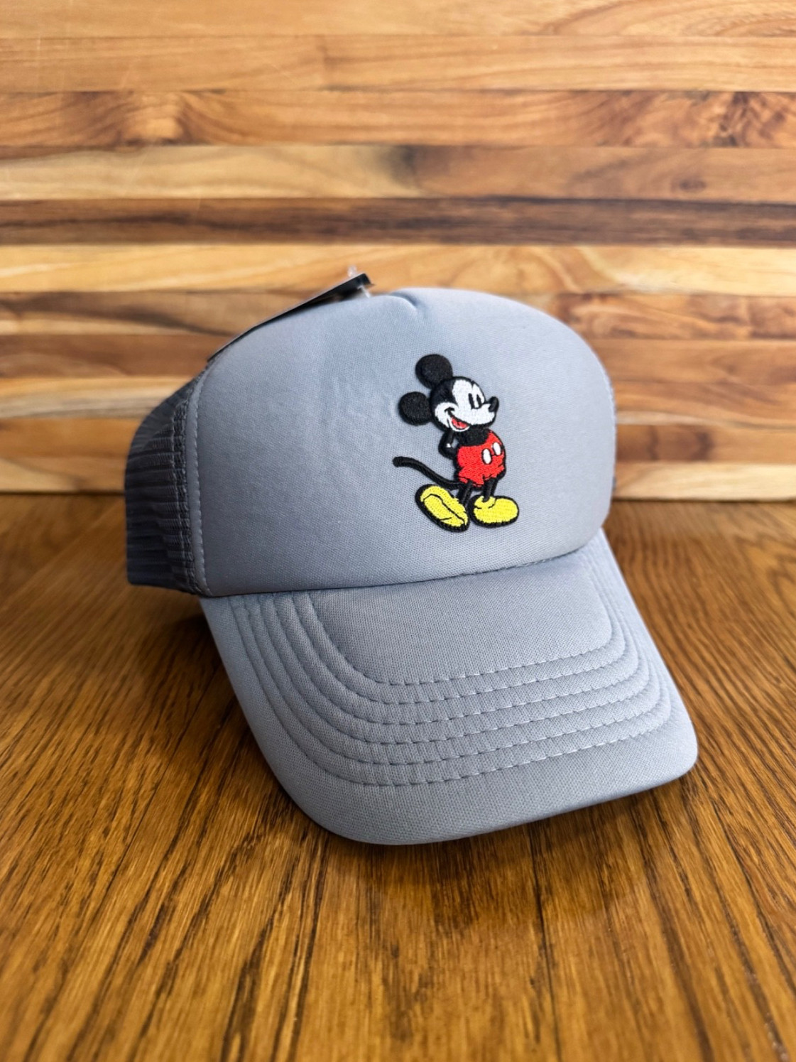 Disney Mickey Mouse Trucker Hat Mens Mesh Snapback Cap Gray One Size