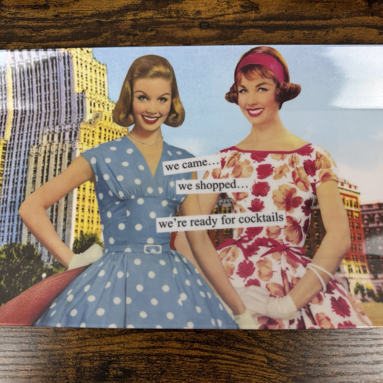 Anne Taintor Cocktails Novelty Trays Appetizer/Sandwich melamine MCM style
