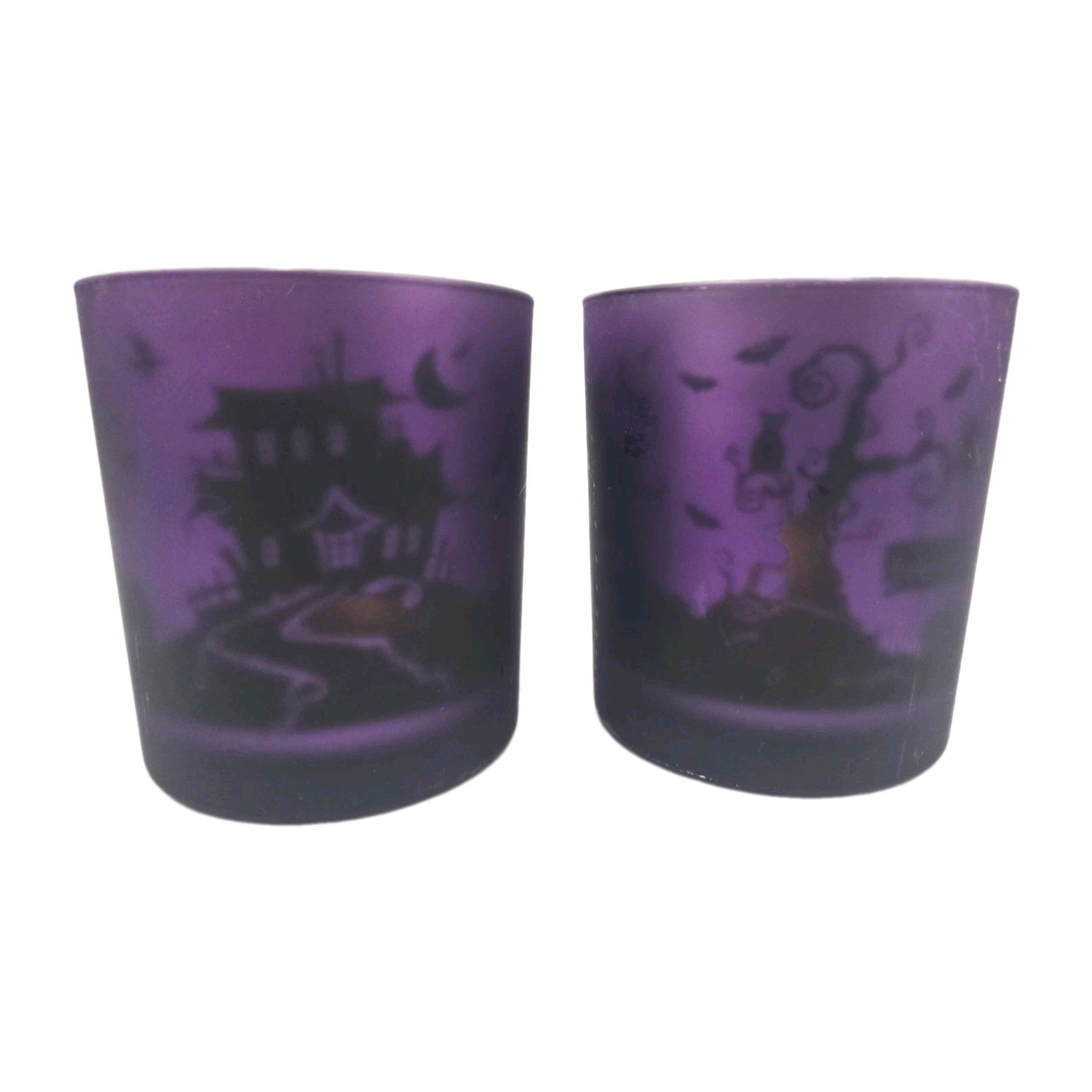 Yankee Candle Halloween Mirrored Haunted Purple Flicker Votive Holders