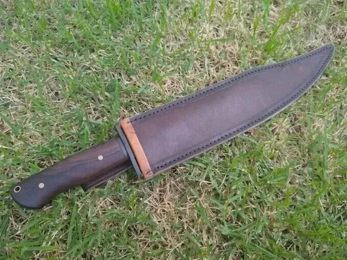 Custom Handmade Carbon Steel Hunting Survival Bowie Knife Camping Knife W/Sheath