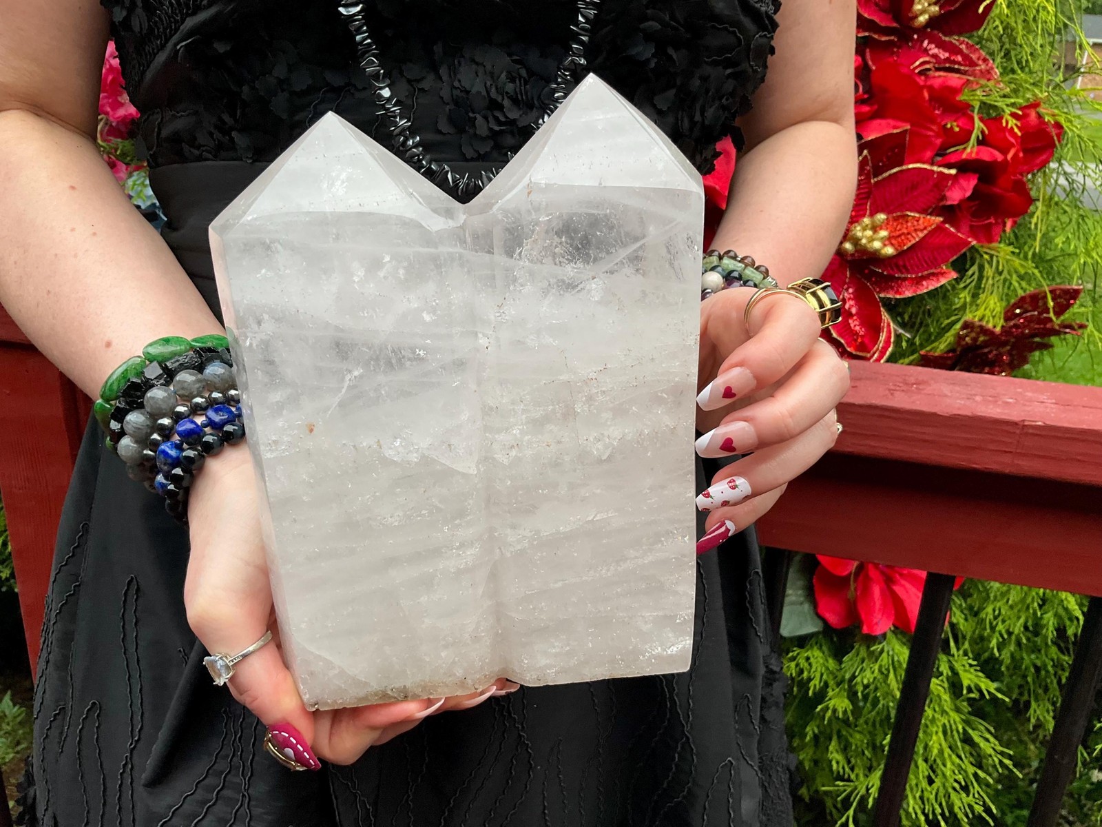 Clear Quartz Twin Flame Crystal Generator ~ Large 6 Lb. ~ 8″ Tall ~ Double Poin