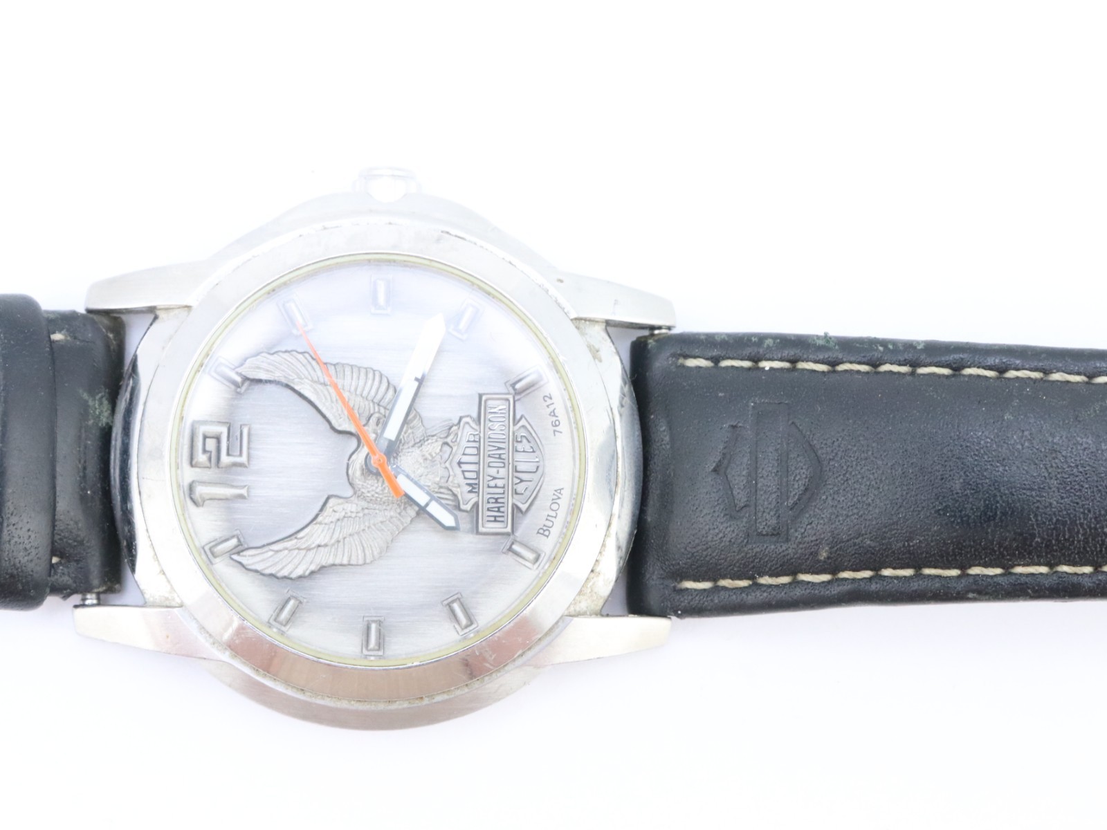 Vintage BULOVA Harley Davidson Motorcycles 76A12 Eagle Watch 41mm NEW BATTERY