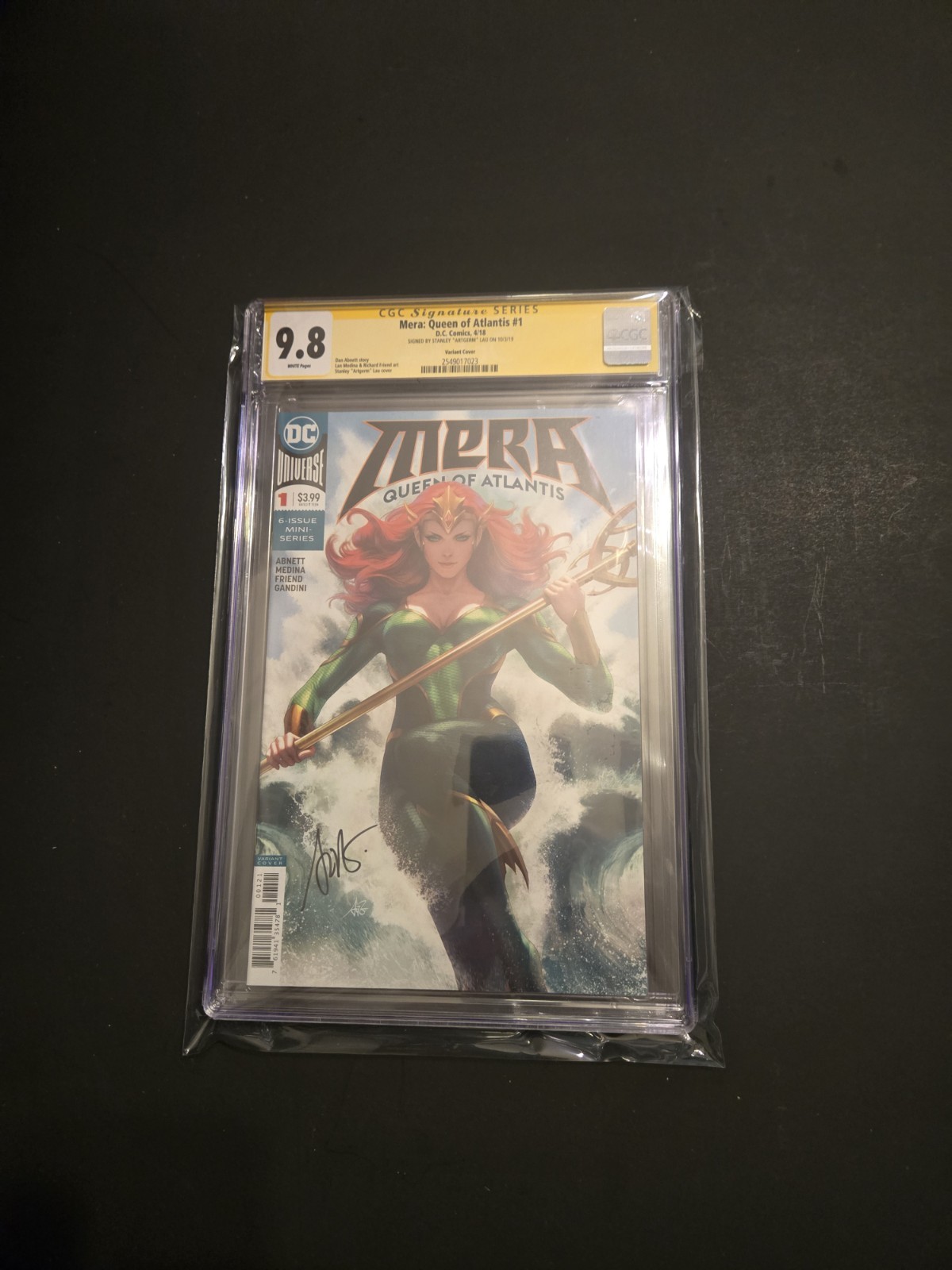 Mera: Queen of Atlantis #1 Stanley CGC 9.8 SIGNED Artgerm Comic Book!